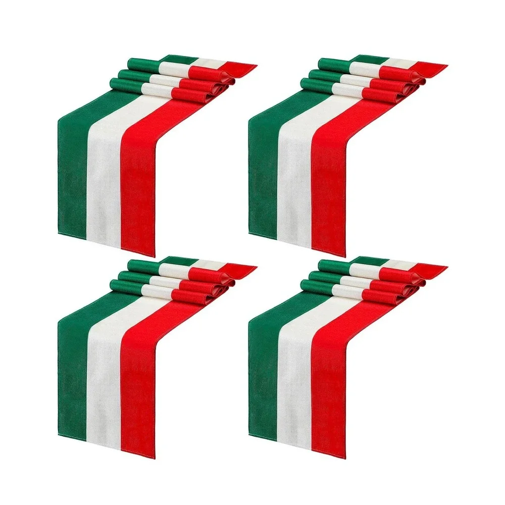 Kingdder 2 Pce Italy Table Runner Set Green White Red Italian Flag Home Decor